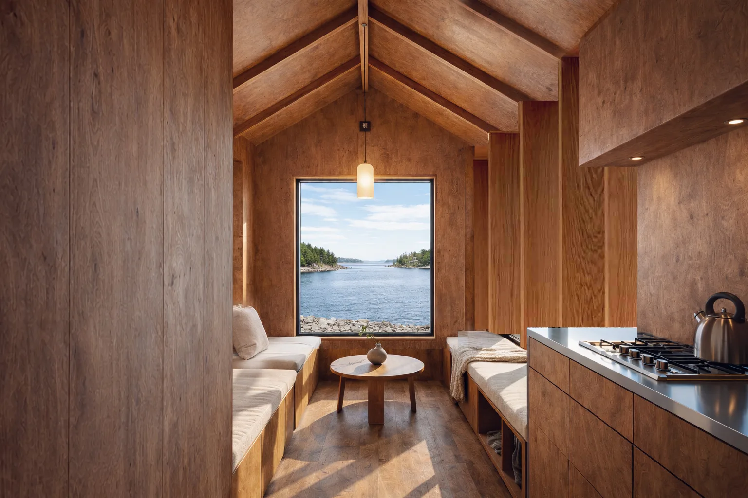 Nor Cabin interiör designad för uthyrning