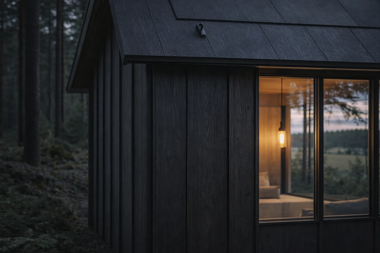 Nor Cabin i skogen