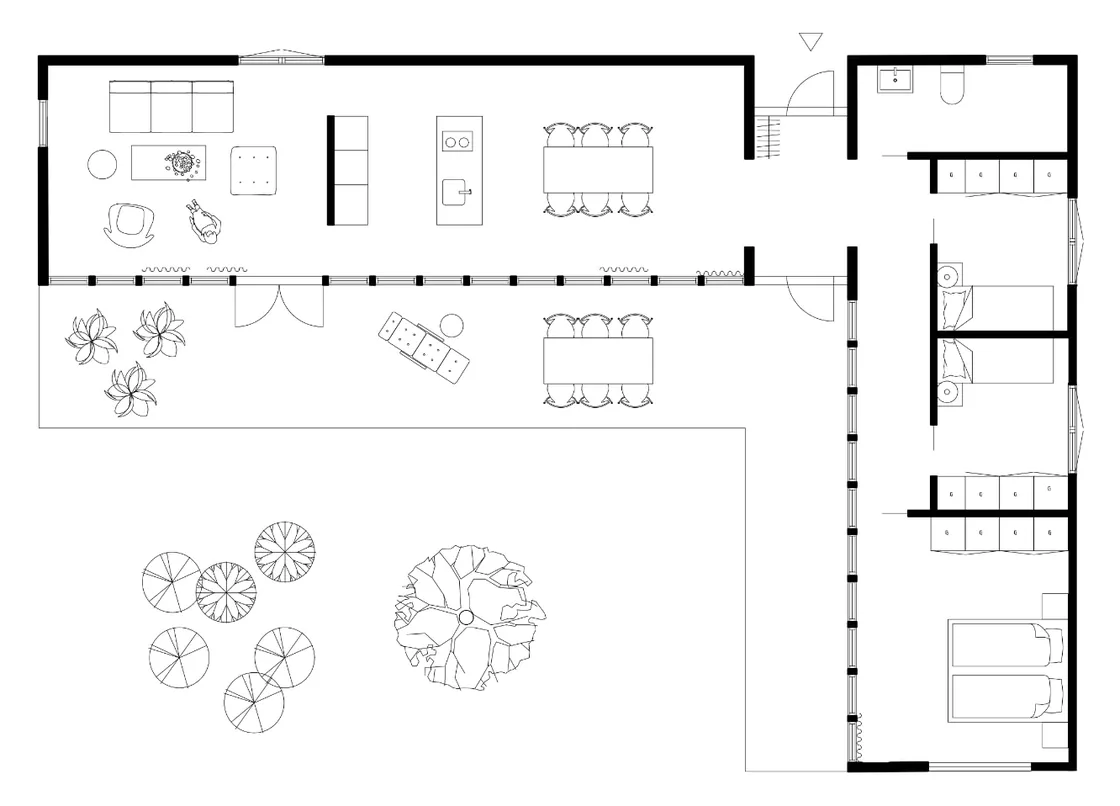 Planritning Nor100 med fyra rum